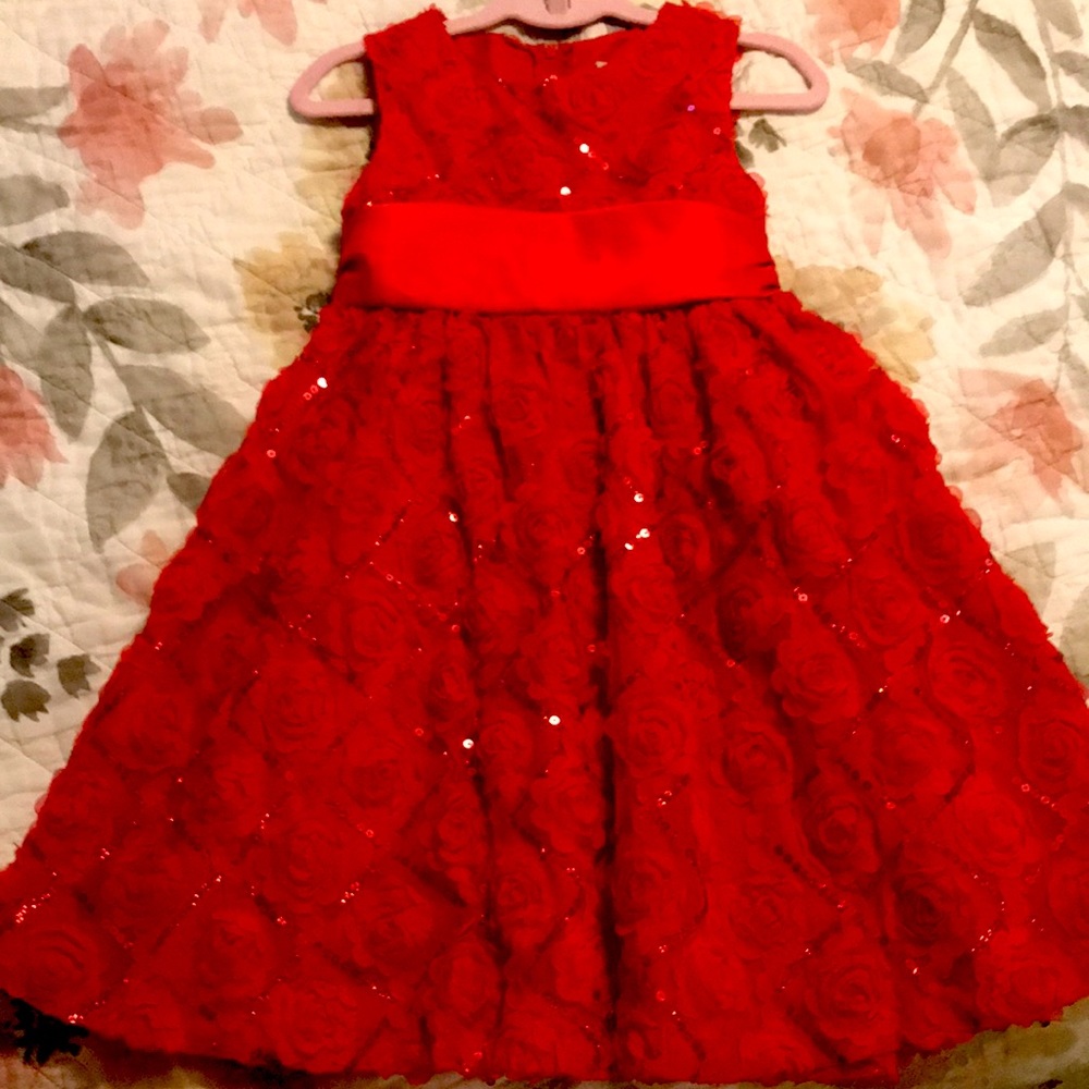 Red rose toddler dress.
